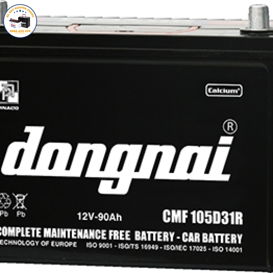 ẮC QUY ĐỒNG NAI KHÔ DÙNG CHO Ô TÔ 12V-90AH (CMF105D31 R/L)